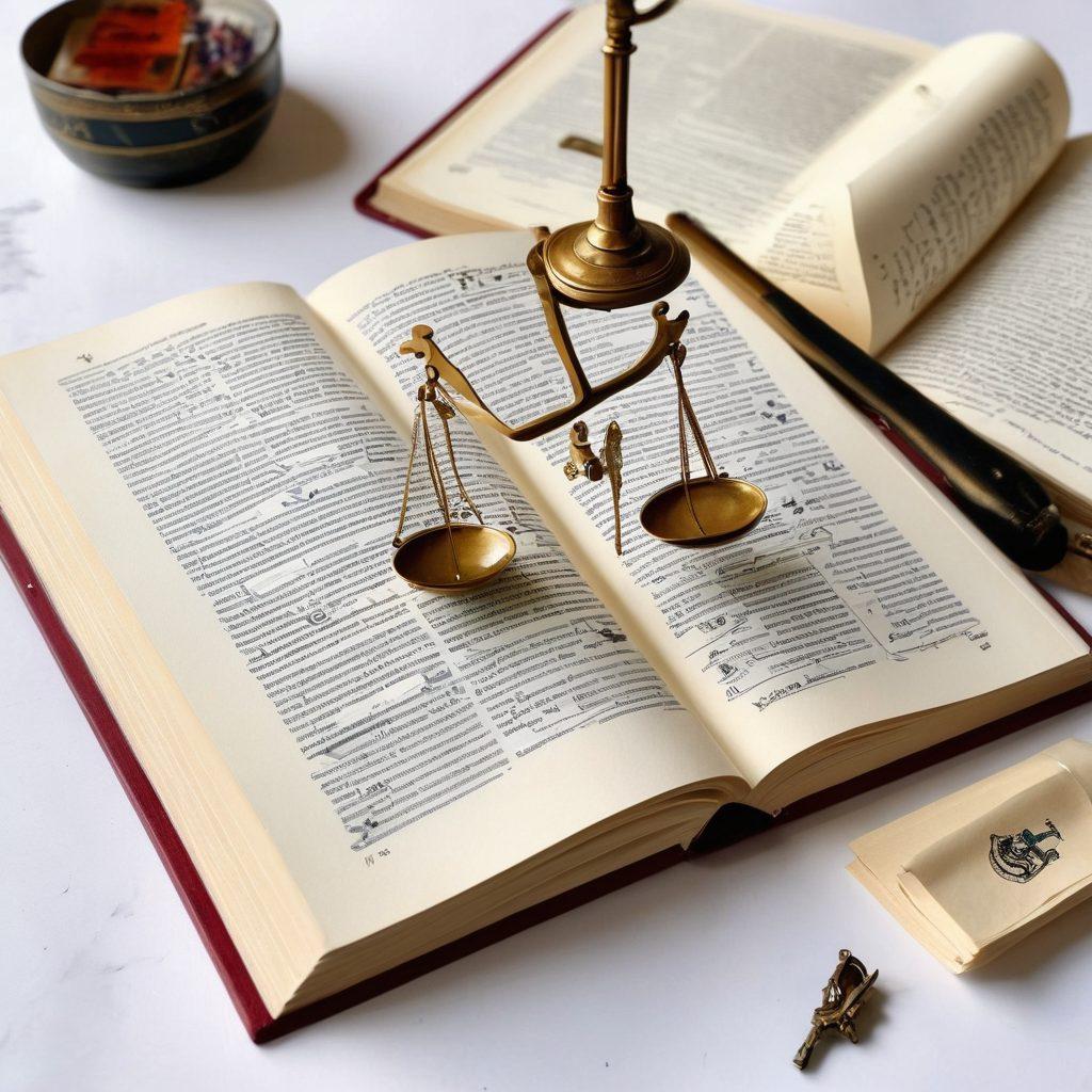 An open book with the title 'Understanding Your Rights' prominently displayed, surrounded by legal documents, court symbols, and icons representing various rights. In the background, silhouettes of diverse individuals reflecting resilience and hope. A soft light illuminating the scene, creating an atmosphere of empowerment and knowledge. painting. vibrant colors. white background.